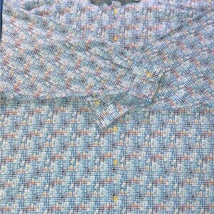 Men's Light Blue Patterned Button-Down Shirt